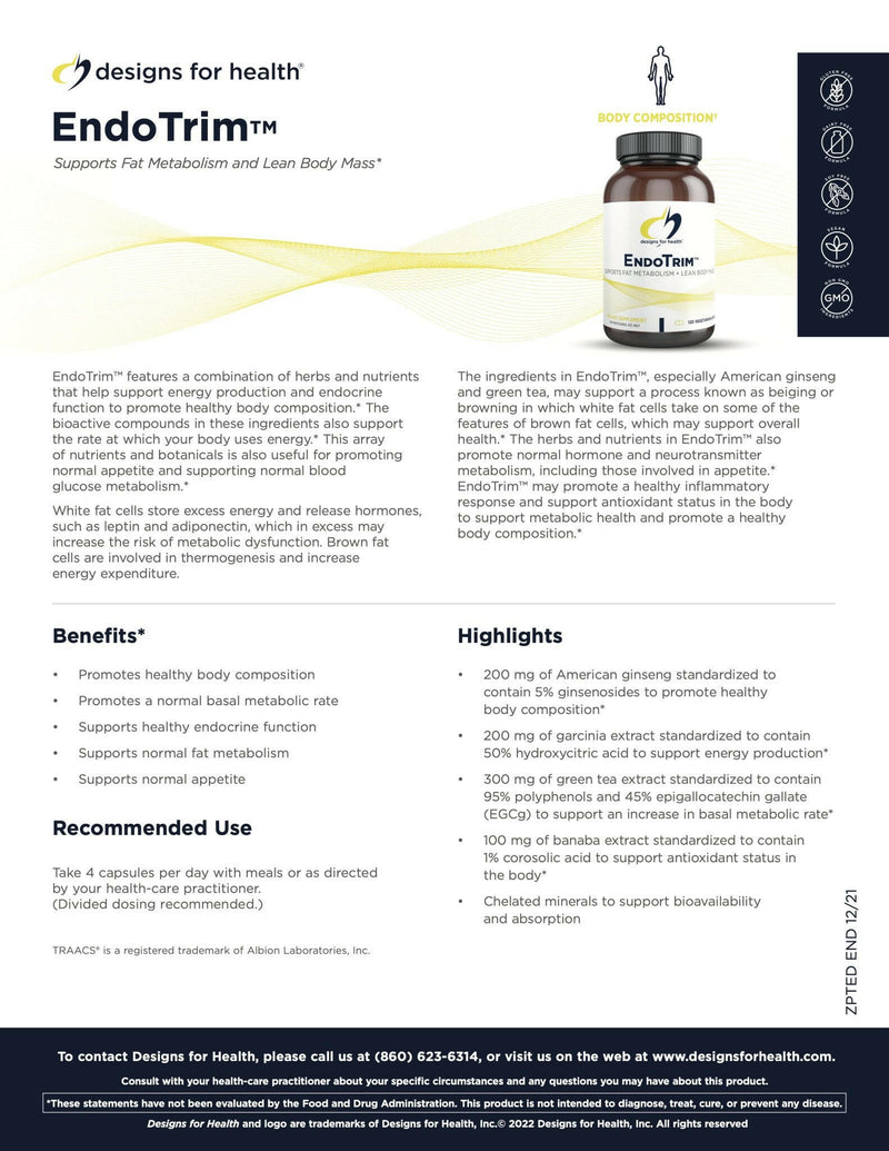 EndoTrim™ | Designs for Health® | 120 Capsules