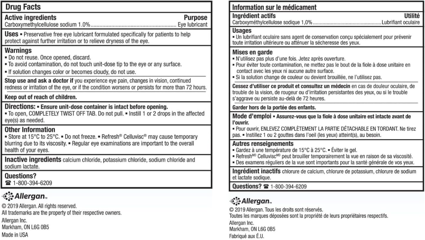 CELLUVISC Ophthalmic Solution|REFRESH| 30 x 0.4 mL