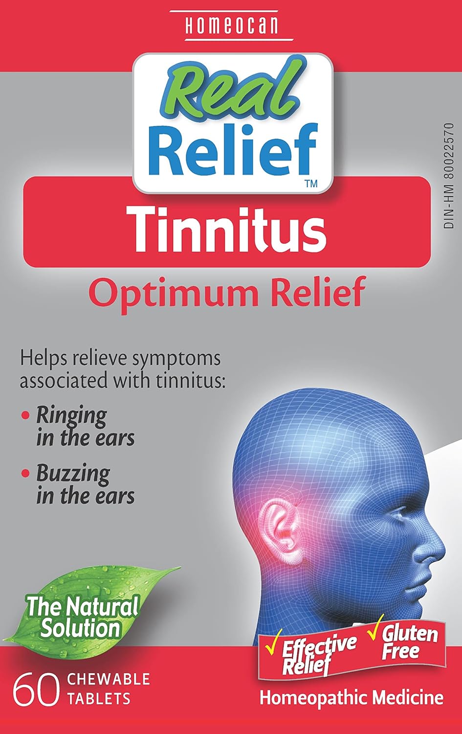 Real Relief - Tinnitus Optimum Relief | HOMÉOCAN | 60 Chewable Tablets