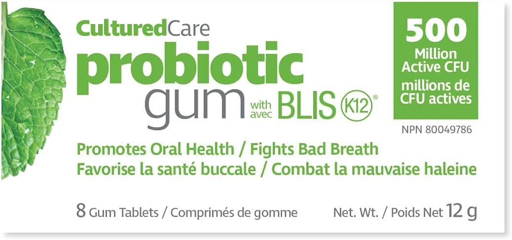 Gum with Blisk 12|Prairie Naturals Culture Care|8 Gum Tablets 12g