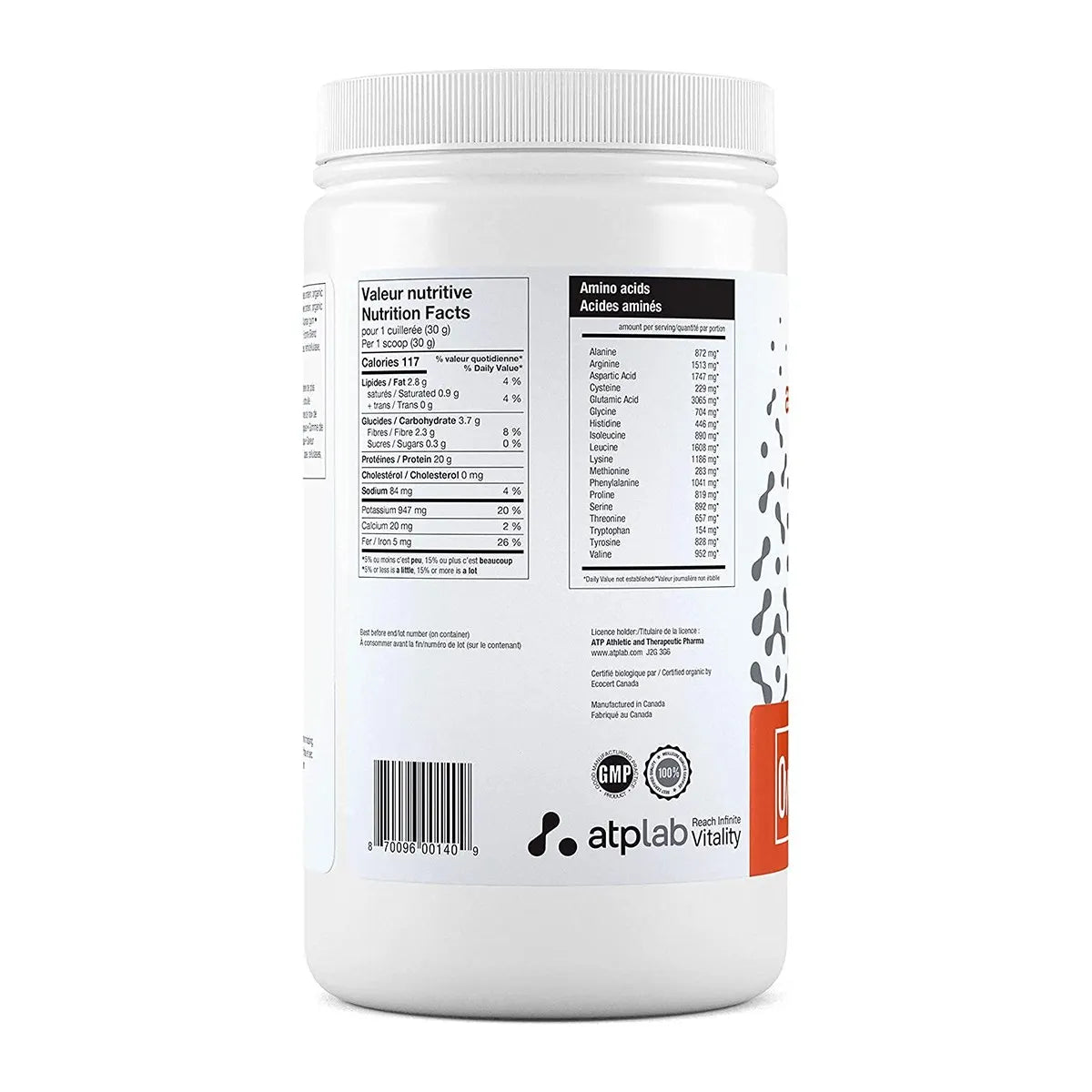 Organic Vegan Blend Protein Dark Chocolate|ATP LAB|900g