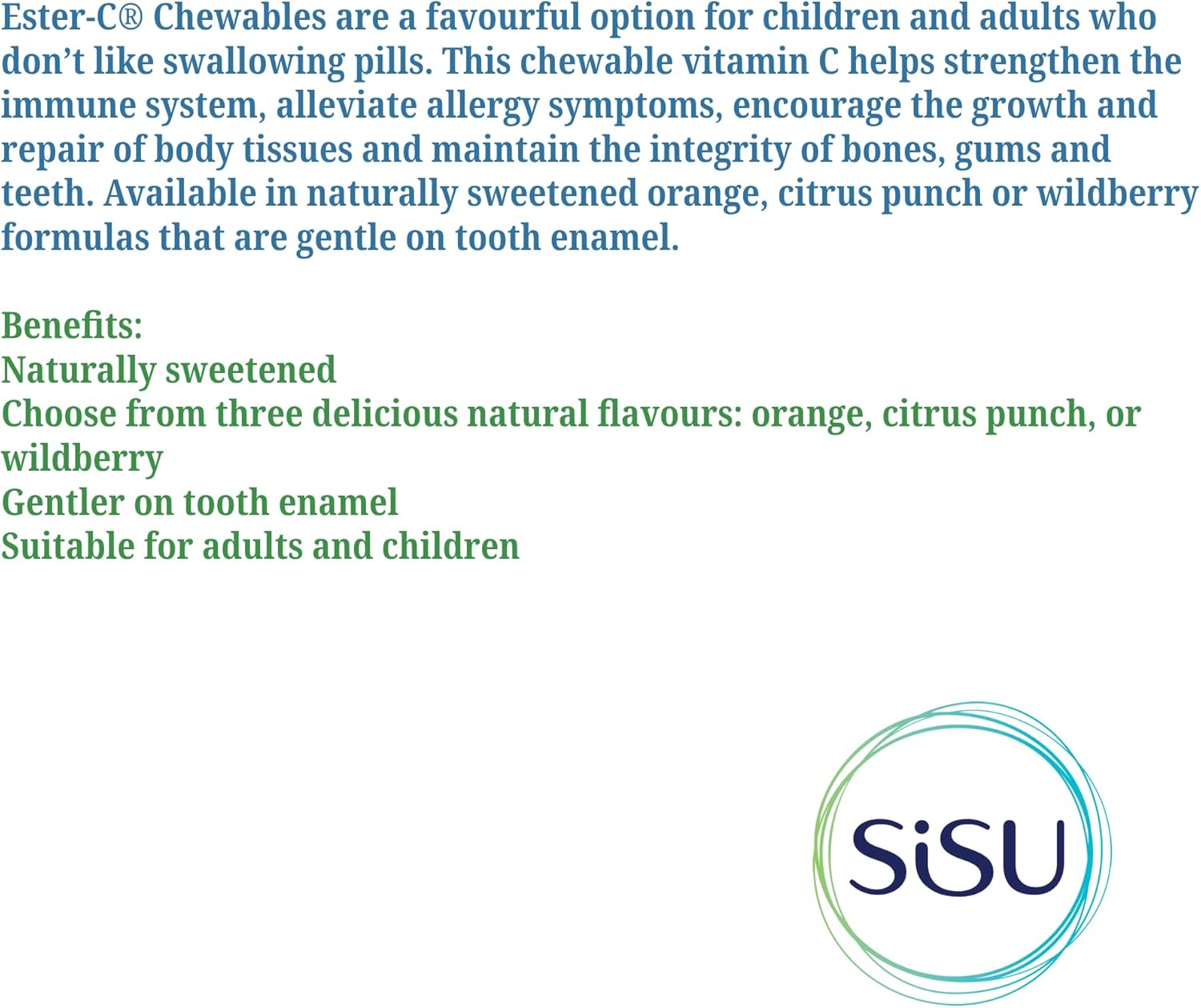 Ester-C 250mg | Sisu | 120 Chewable Tablets