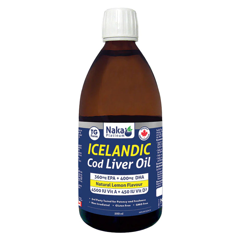 Icelandic Cod Liver Oil  | Naka Platinum | 200 mL or 500 mL