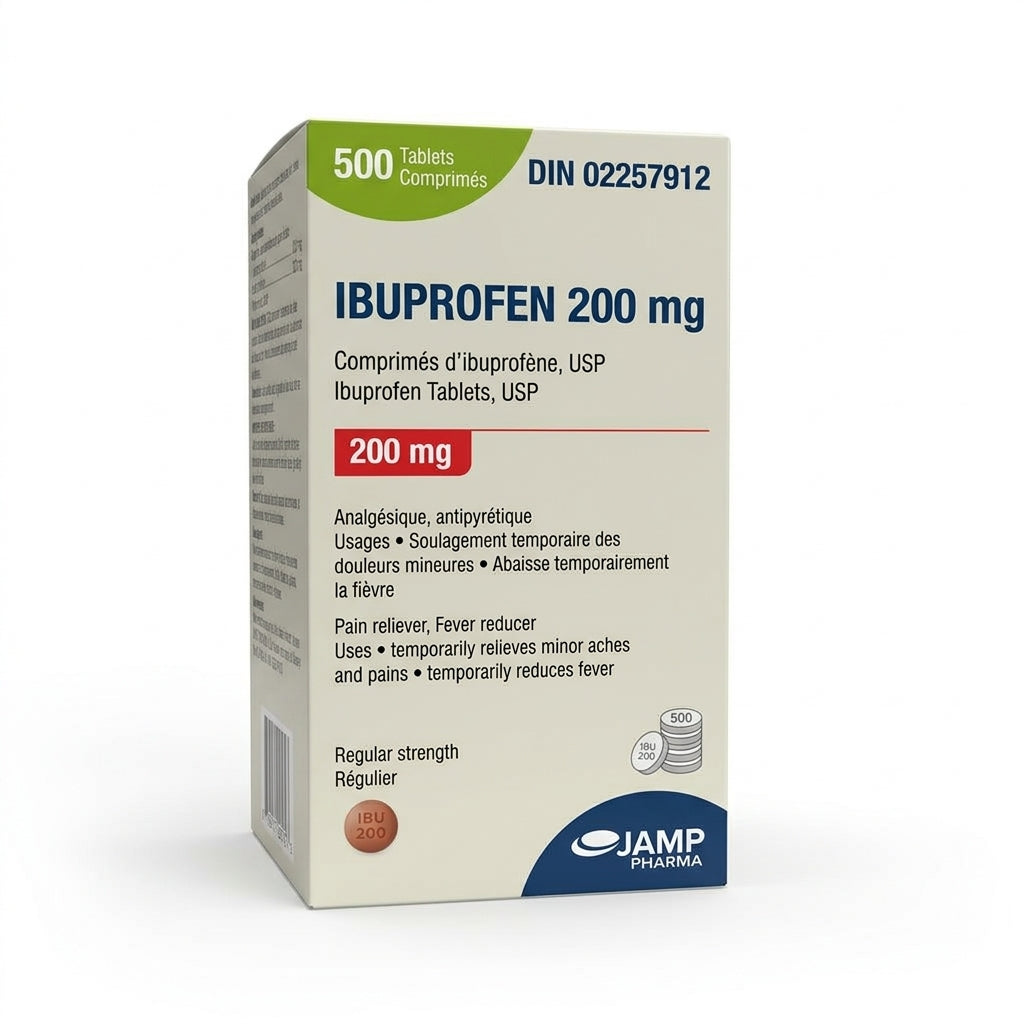 Ibuprofen by JAMP Pharma – Pain Relief, Anti-Inflammatory & Fever Reducer | 200 mg or 400 mg Tablets/Caplets