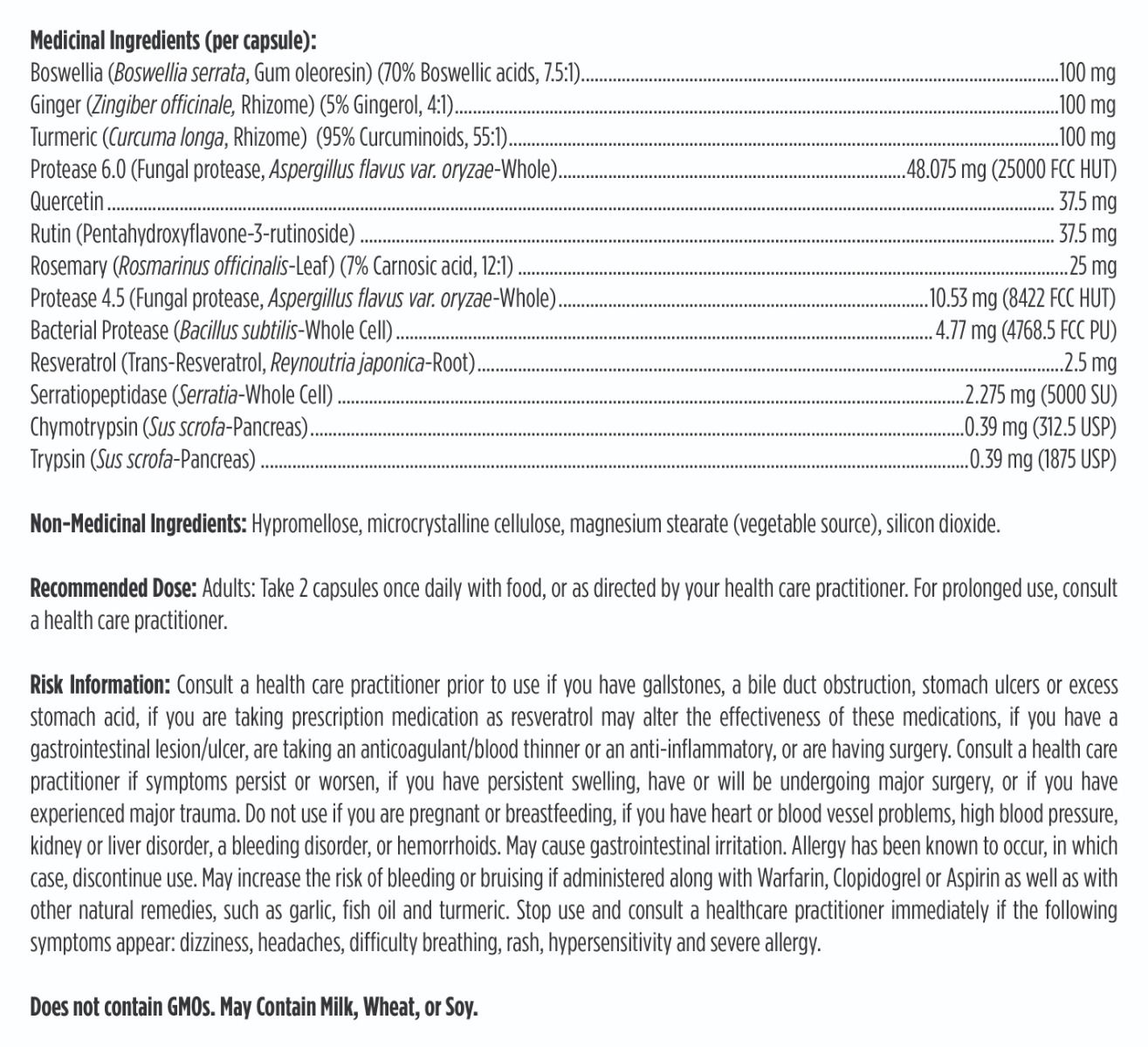 Inflammatone™ by Designs for Health® – Enzyme & Herbal Inflammation Support | 60 Capsules