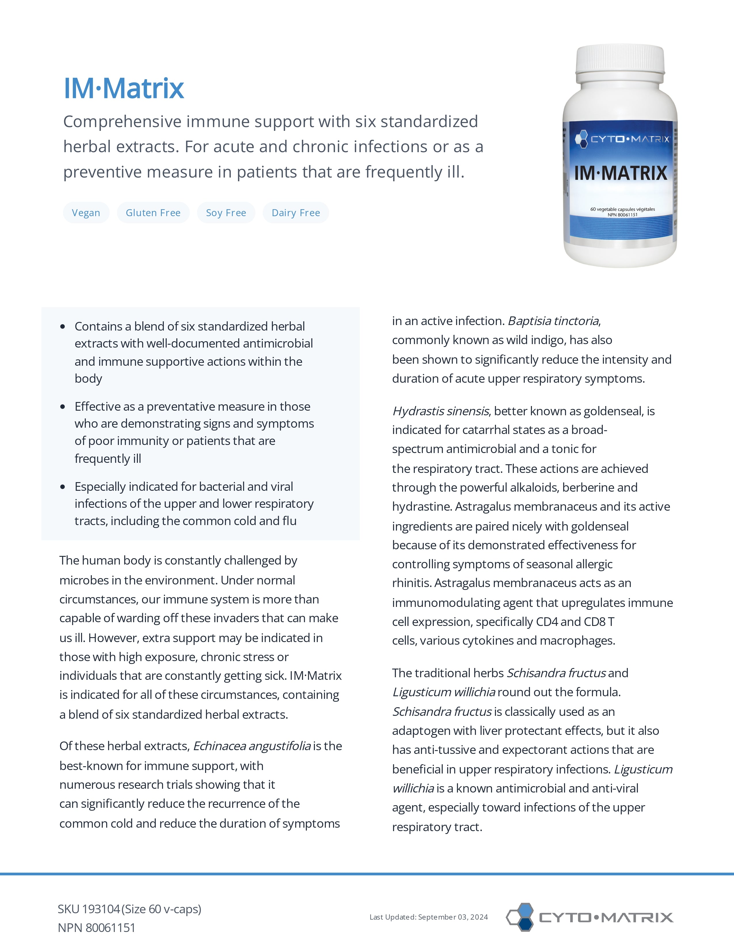 IM-Matrix | Cytomatrix® | 60 Vegetable Capsules