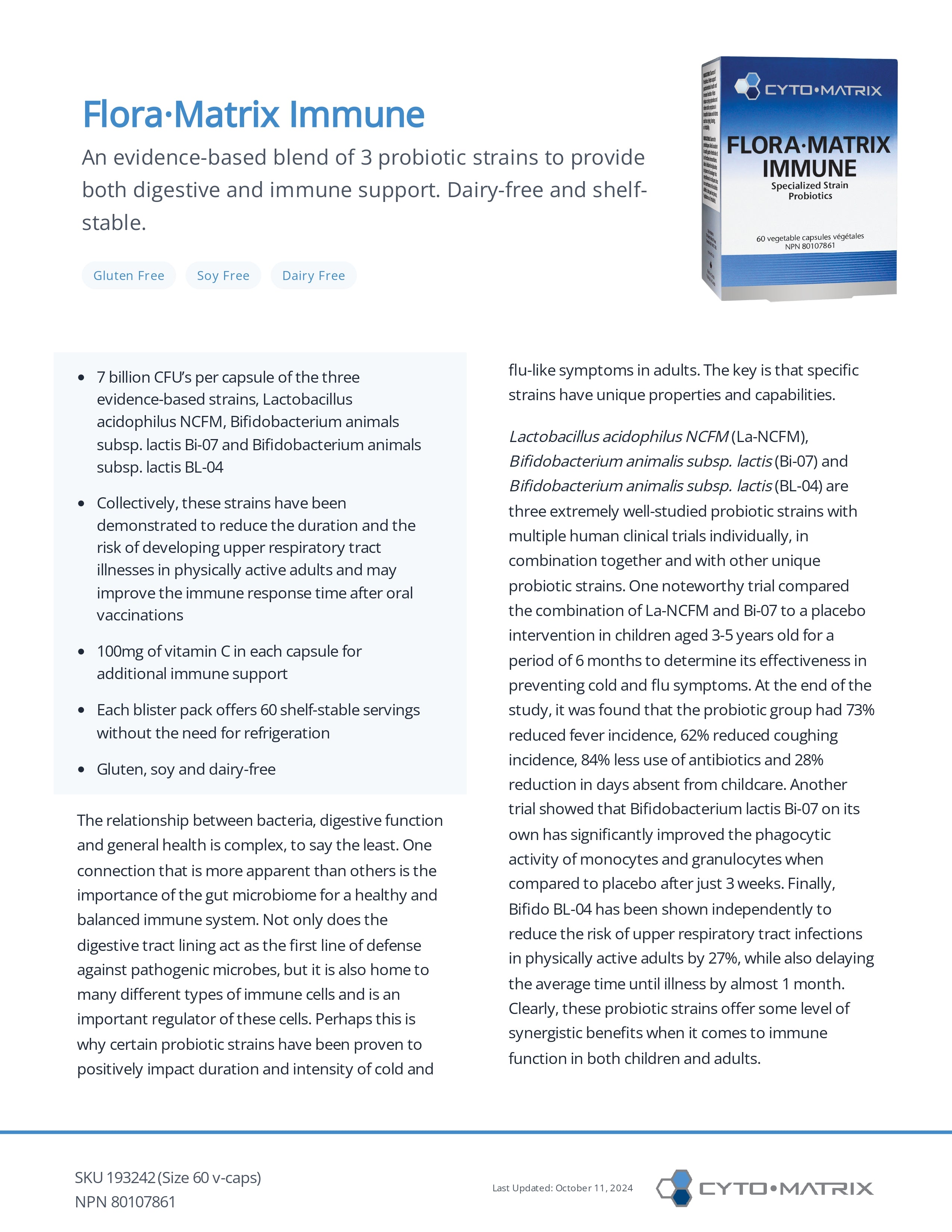 Flora-Matrix Immune | Cytomatrix® | 60 Vegetable Capsules