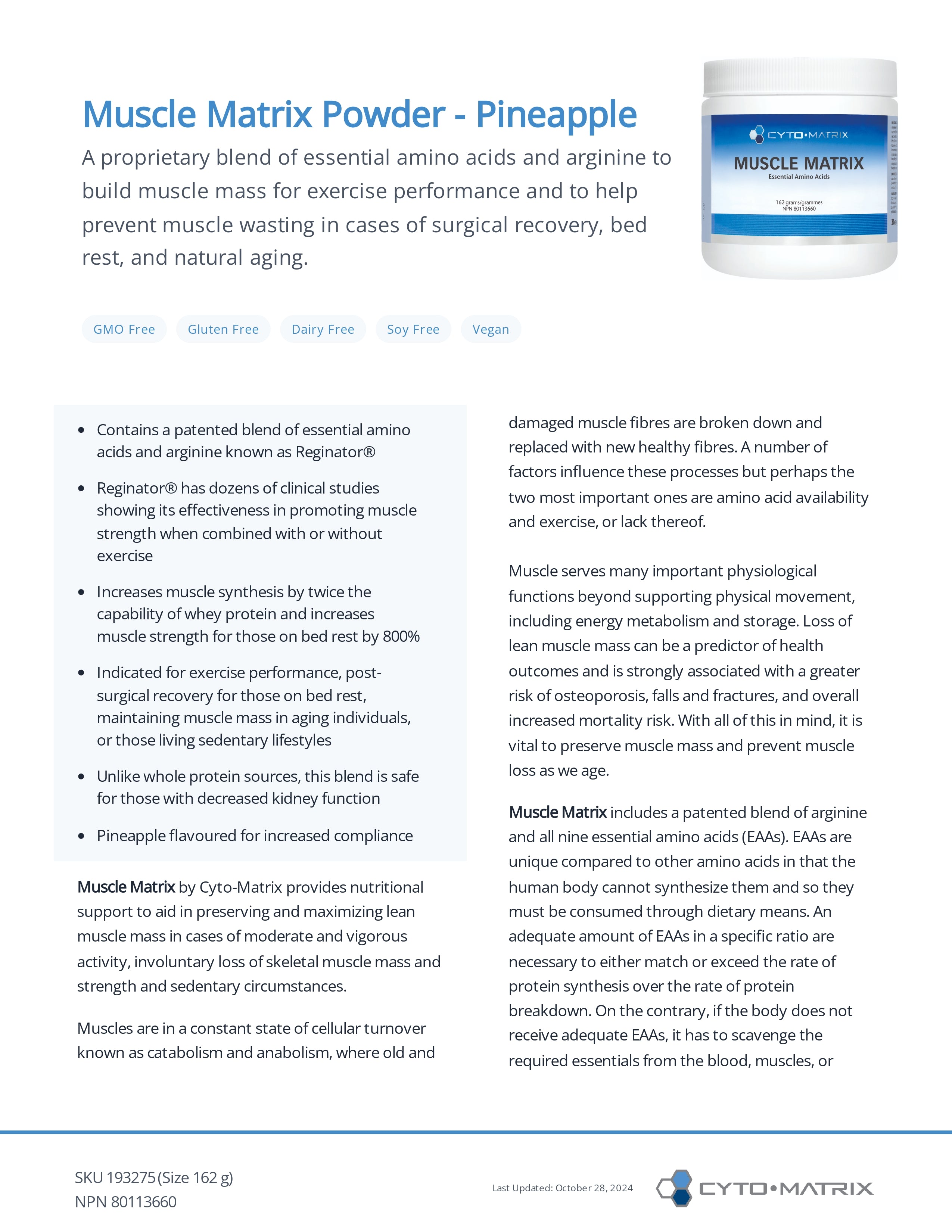 Muscle Matrix Powder | Cytomatrix® | 162g