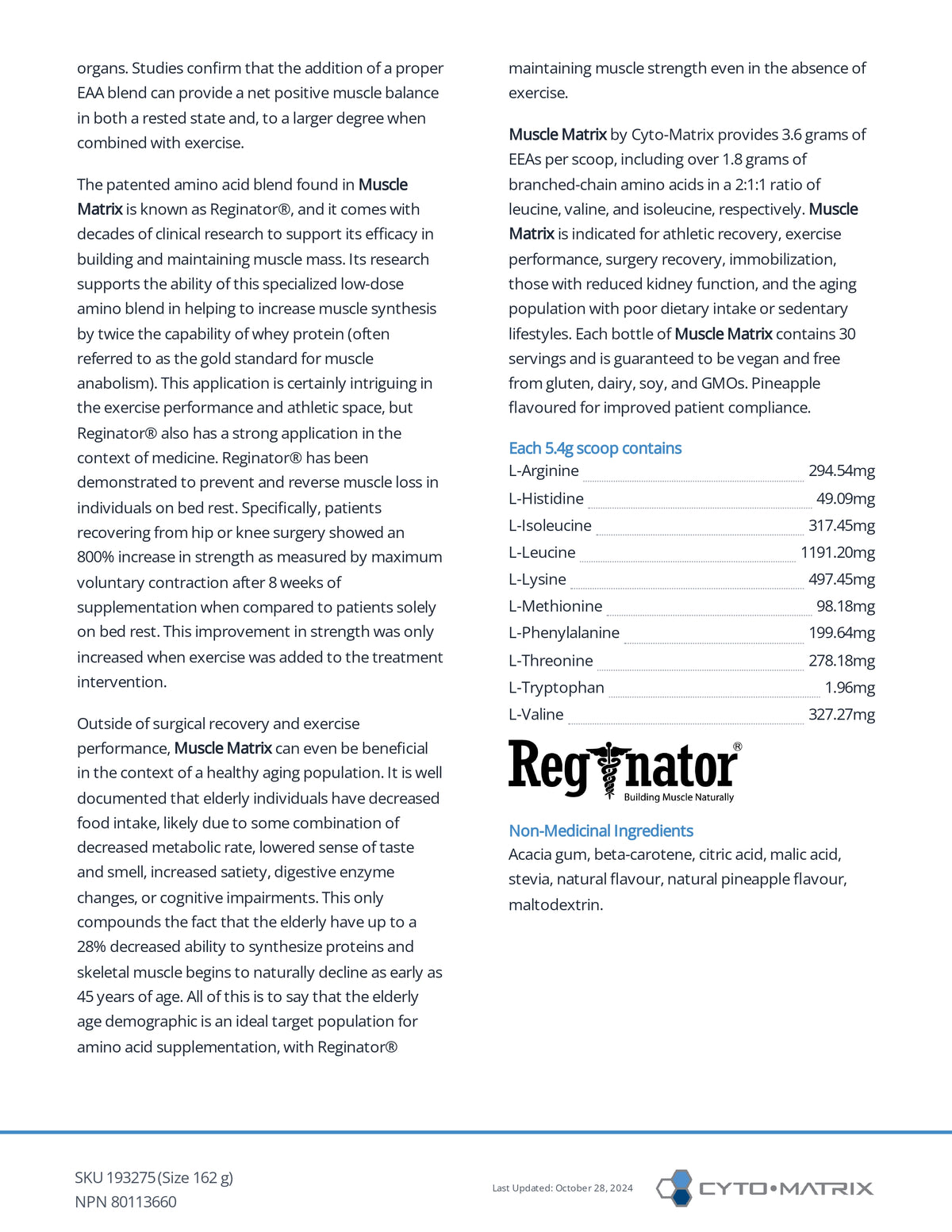 Muscle Matrix Powder by Cytomatrix | Muscle Recovery & Strength Support ...