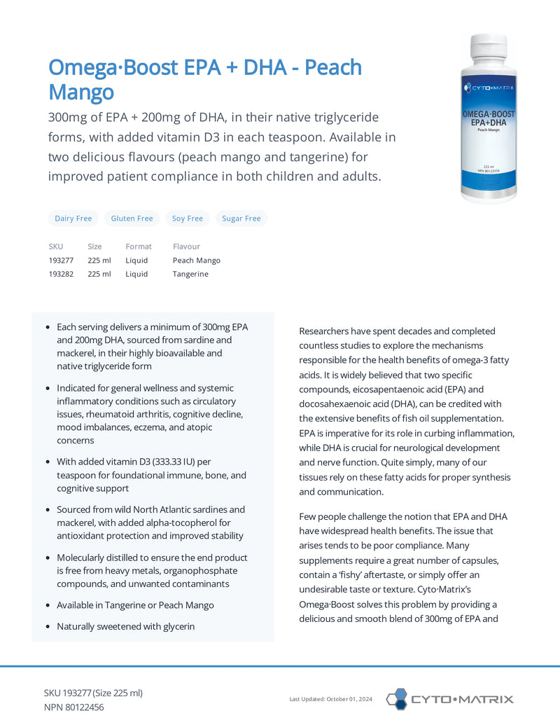 Omega-Boost EPA + DHA | Cytomatrix® | 225 mL