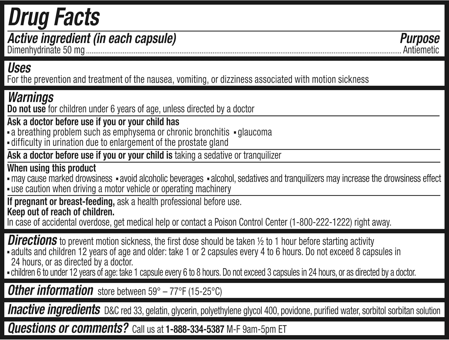 Motion Sickness Relief and Nausea Prevention, Liquid Gel Capsules for Adults| Gravol™ | 24 Count