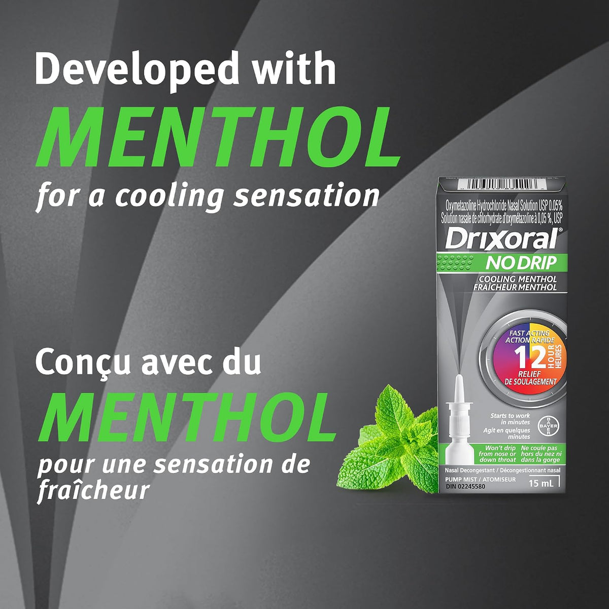 No Drip Cool Menthol Spray | Drixoral | 15 mL