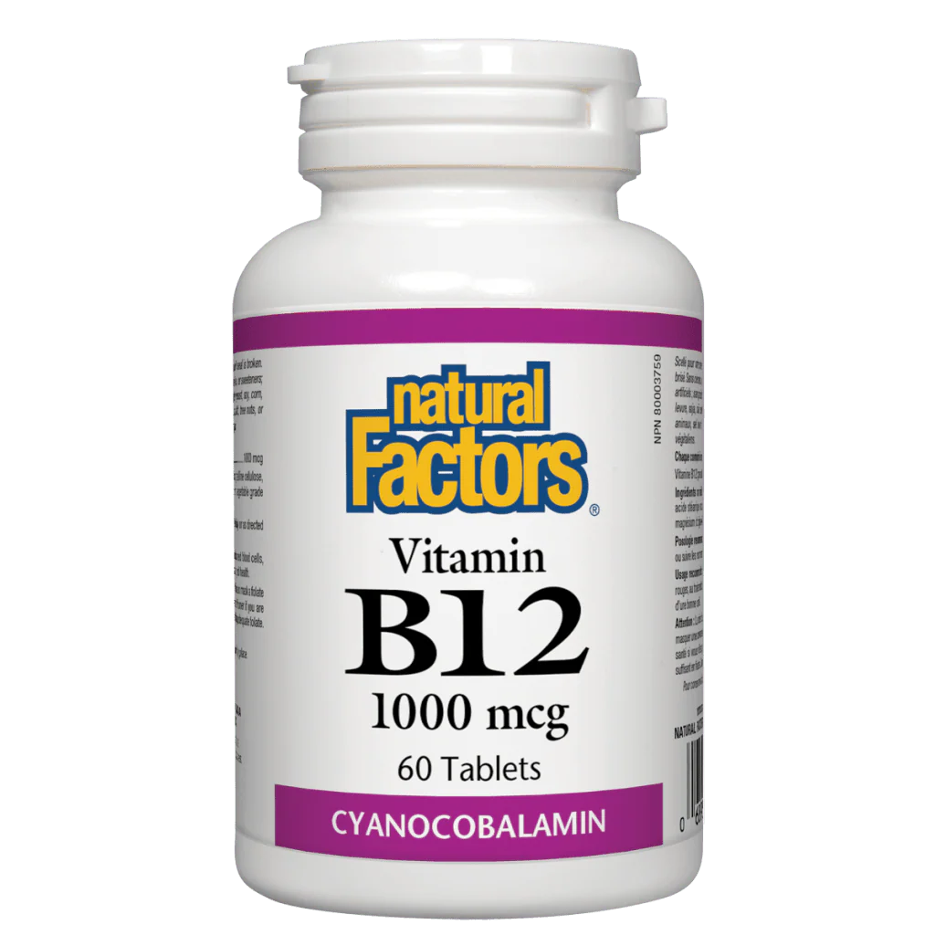 Vitamin B12 1000 mcg | Natural Factors | 60 OR 90 Tablets