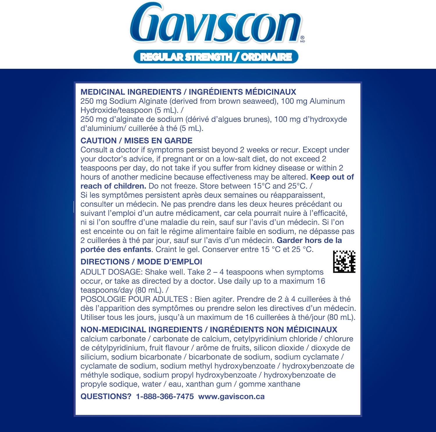 Liquid Regular Strength Antacid | Gaviscon | 340 mL