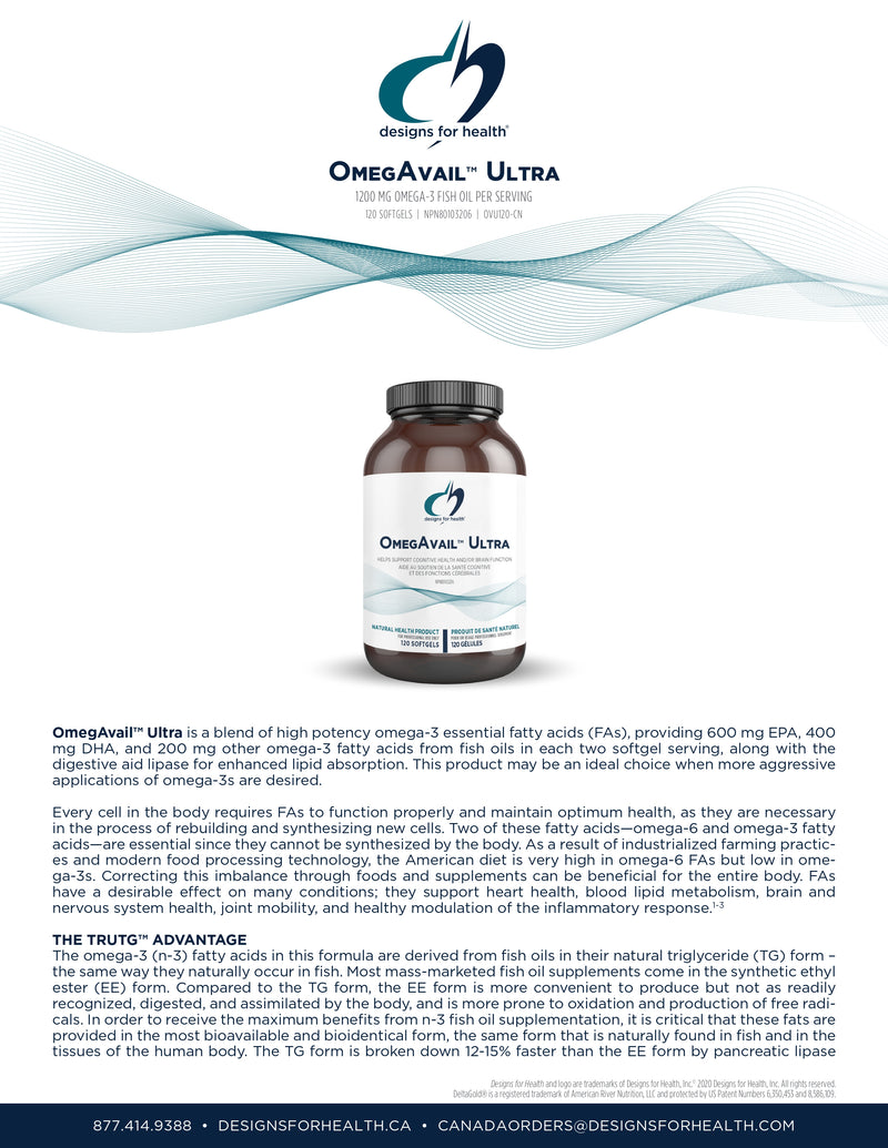 OmegAvail™ Ultra | Designs for Health® | 120 Softgel