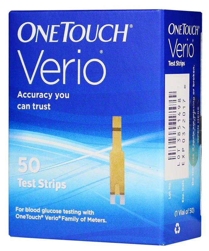 Verio® Blood Glucose Test Strips by OneTouch® – Accurate Blood Sugar Monitoring | 50 or 100 Strips