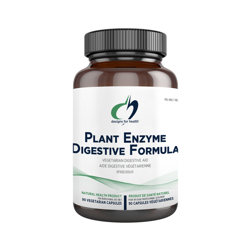 Plant Enzyme Digestive Formula | Designs for Health® | 90 Vegeterian Capsules