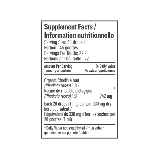 Rhodiola Liquid Herb | Botanica | 50 mL