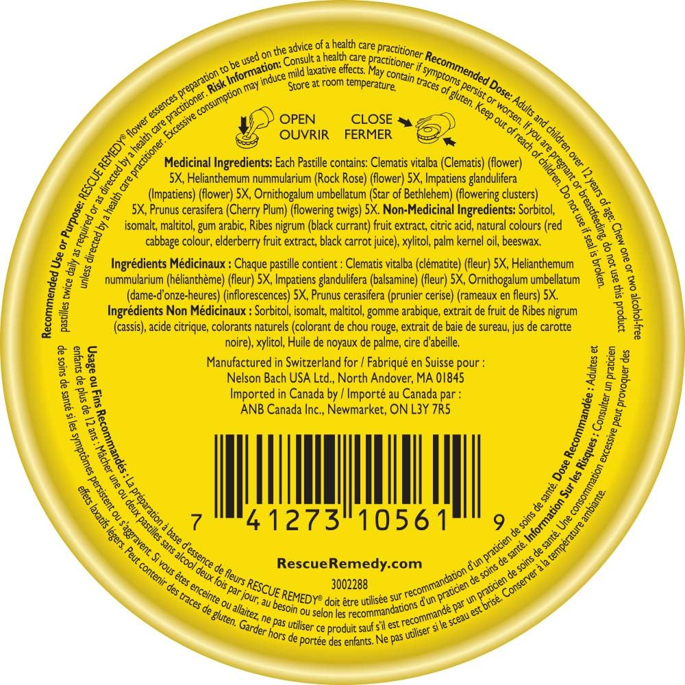 RESCUE PASTILLES | Bach RESCUE |35 Count,Differnt Flavour