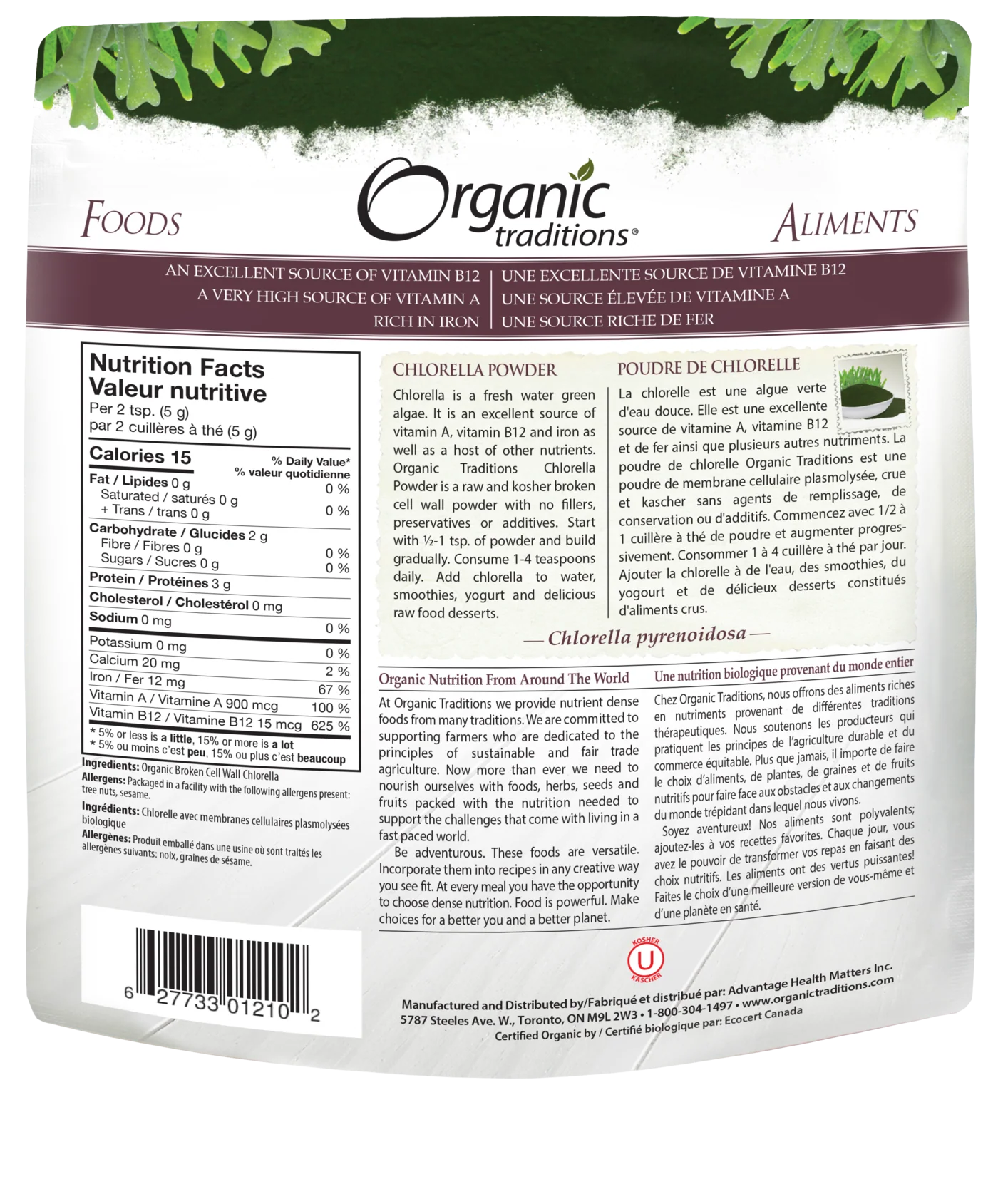 Chlorella Powder | Organic Traditions® | 150 g