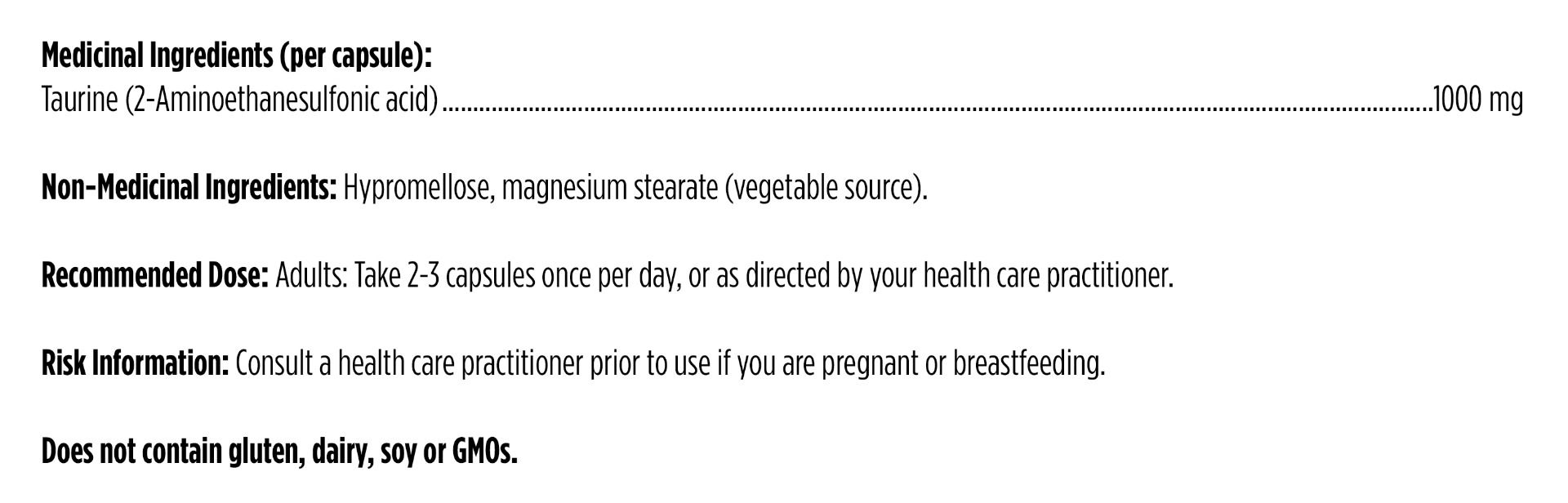 Taurine by Designs for Health® – Cardiovascular & Cellular Support | 120 Vegetarian Capsules