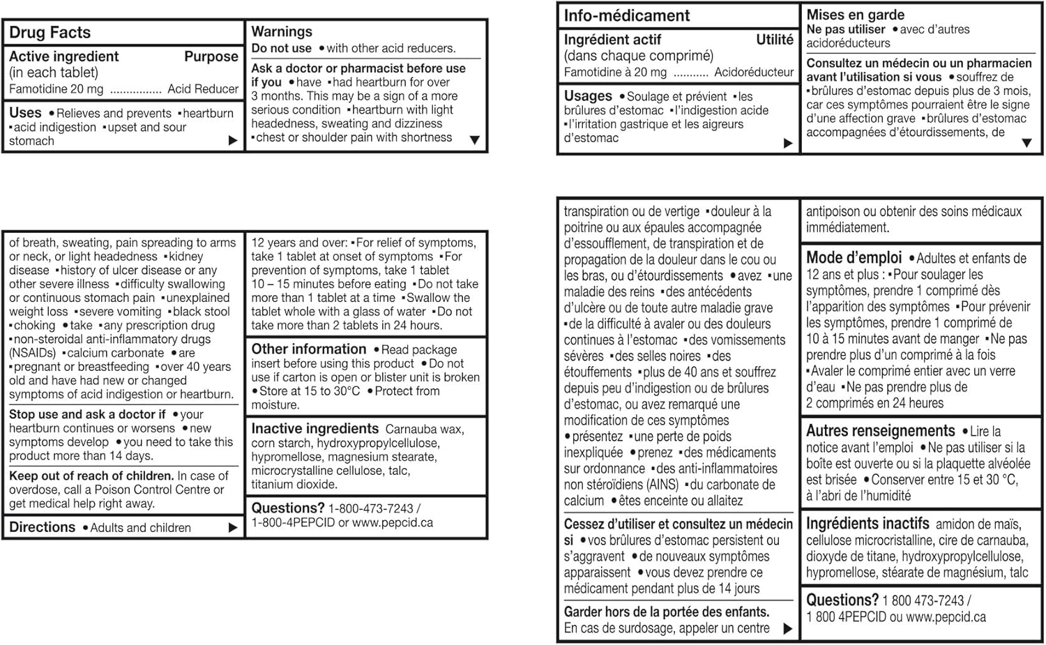 Acid Controller, Maximum Strength Tablets 20mg | Pepcid | Different pack size