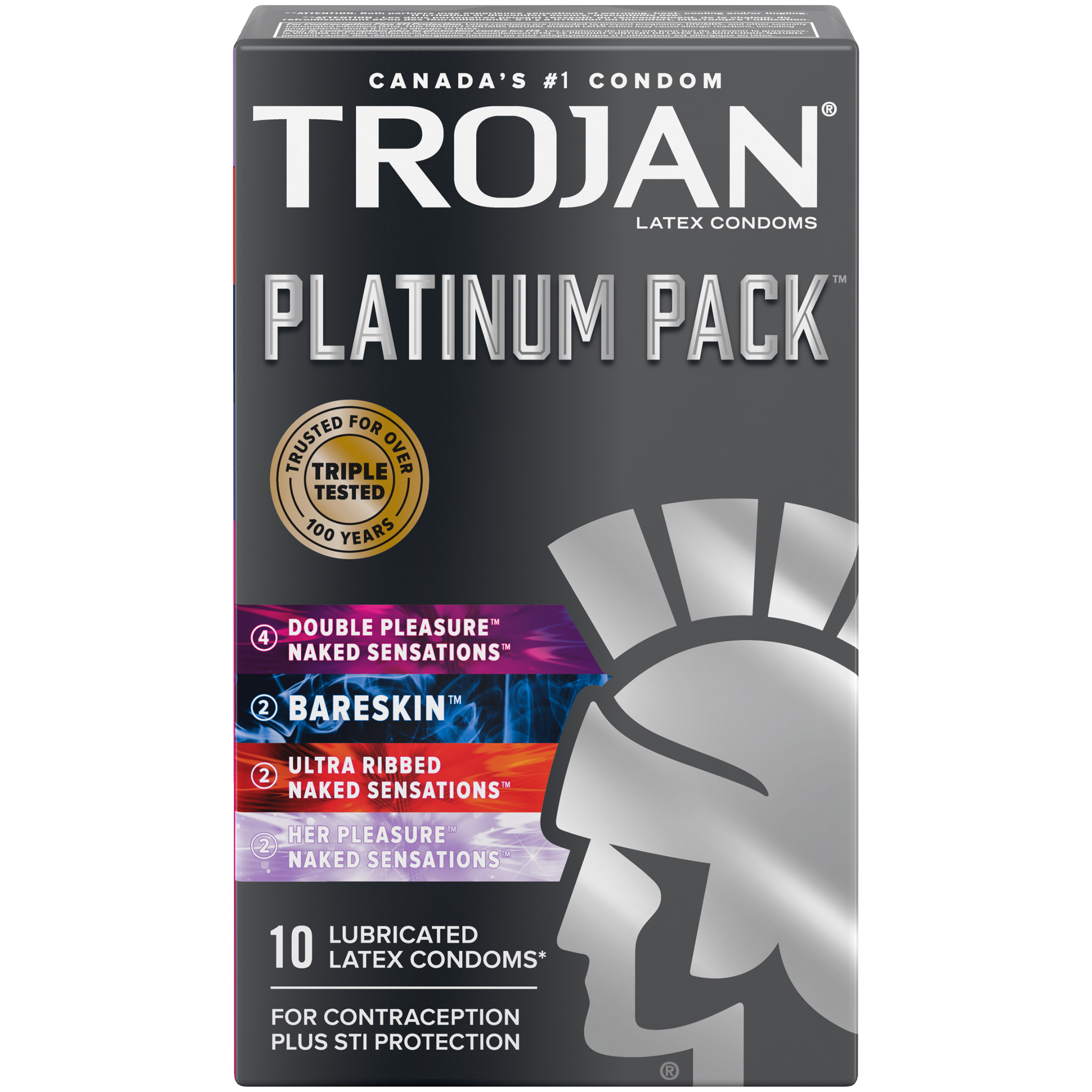 Latex Condoms Platinum Pack | Trojan™ | 10 Lubricated Condoms