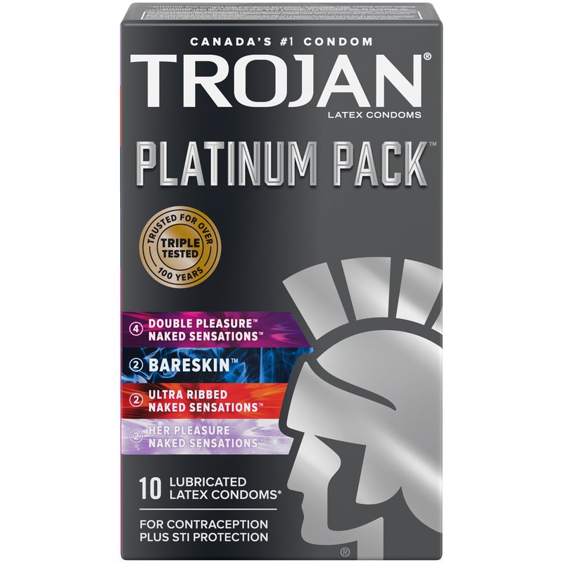 Latex Condoms Platinum Pack | Trojan™ | 10 Lubricated Condoms