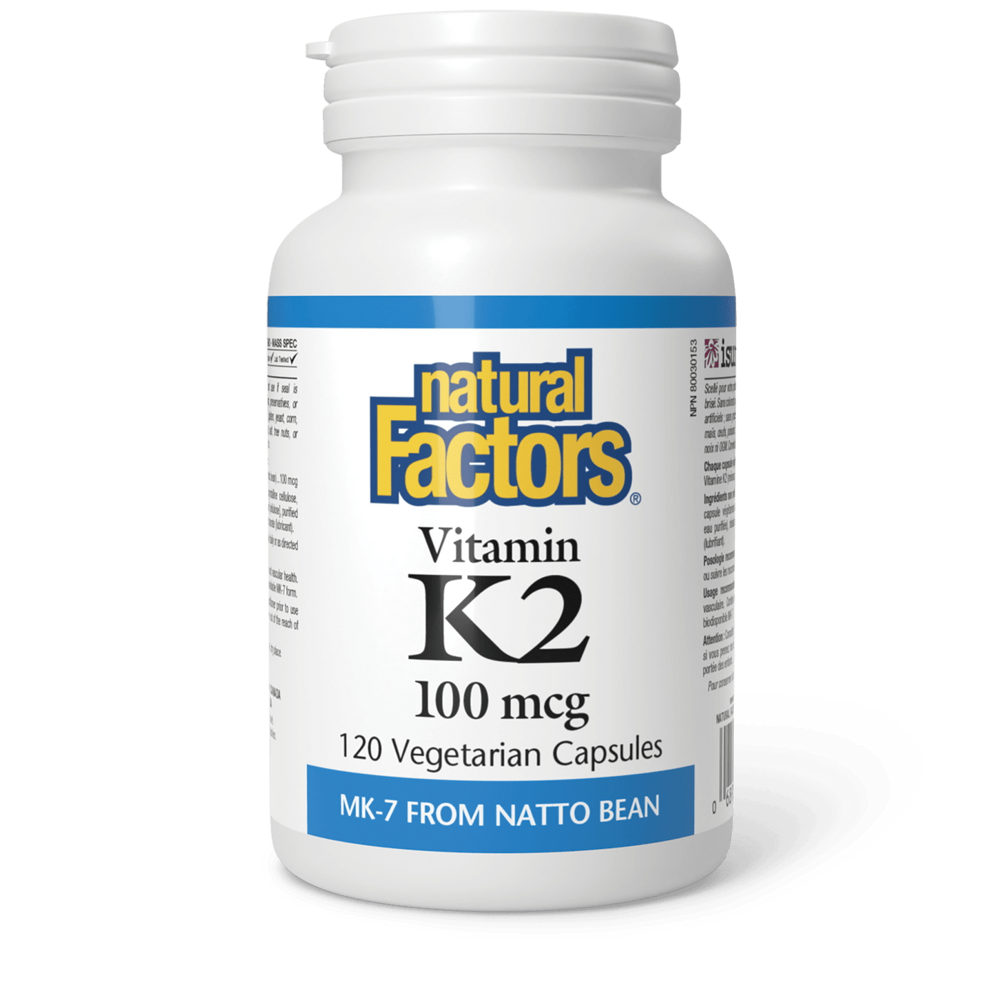 Vitamin K2 100 mcg | Natural Factors® | Vegetarian Capsules