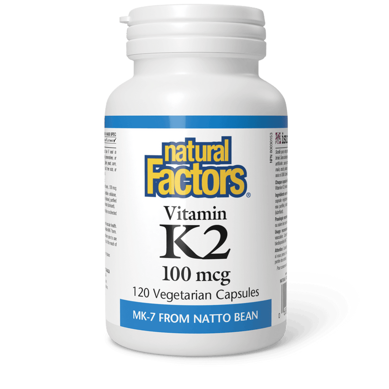 Vitamin K2 100 mcg | Natural Factors® | Vegetarian Capsules