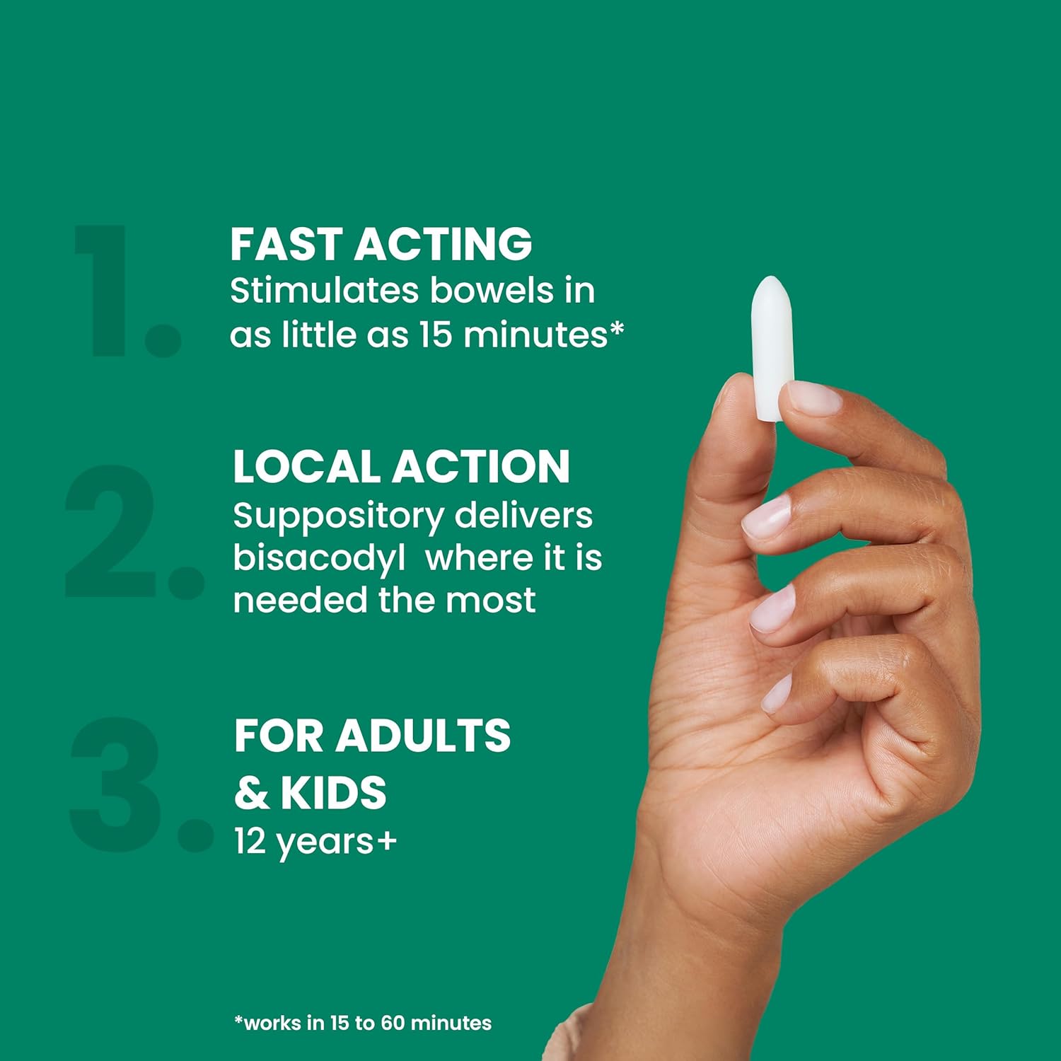 Bisacodyl Laxative Suppositories 10mg | Dulcolax | 3 Count