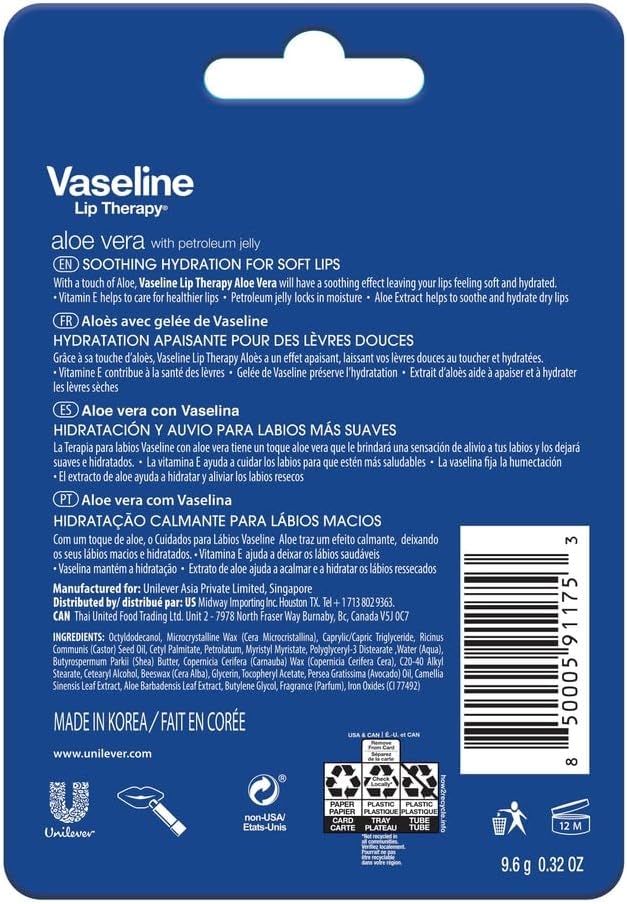 Unilever Lip Therapy |  Vaseline® |  2x4.8g 2 count