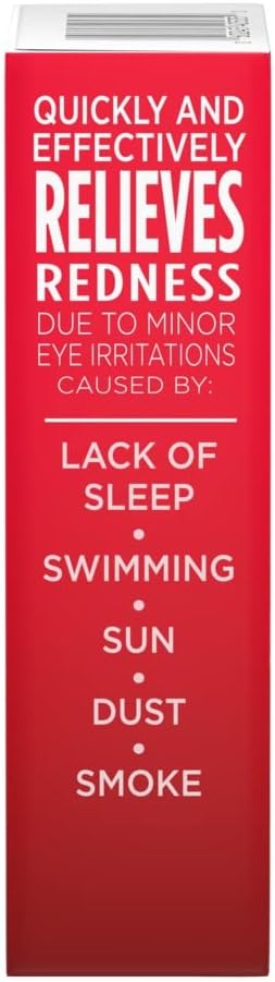 Original Eye Drops, Eye Irritation, Dust, Smoke, Dry Eyes, Red Eyes, Tetrahydrozoline Hydrochloride Ophthalmic|Visine|15ml