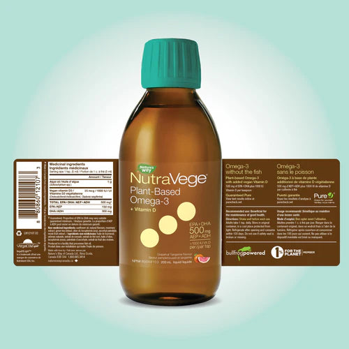 Plant-based Omega-3 + Vitamin D | NutraVege™ | 6.8 fl oz (200 mL)