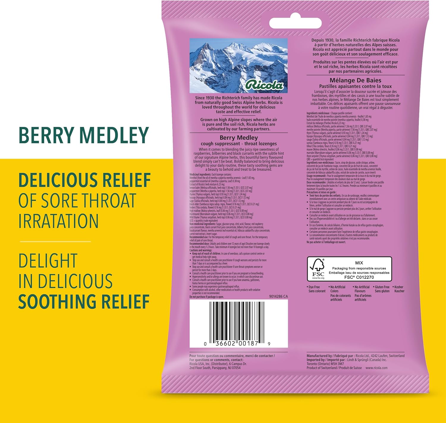 Cough Drops|Ricola|variety of flavours