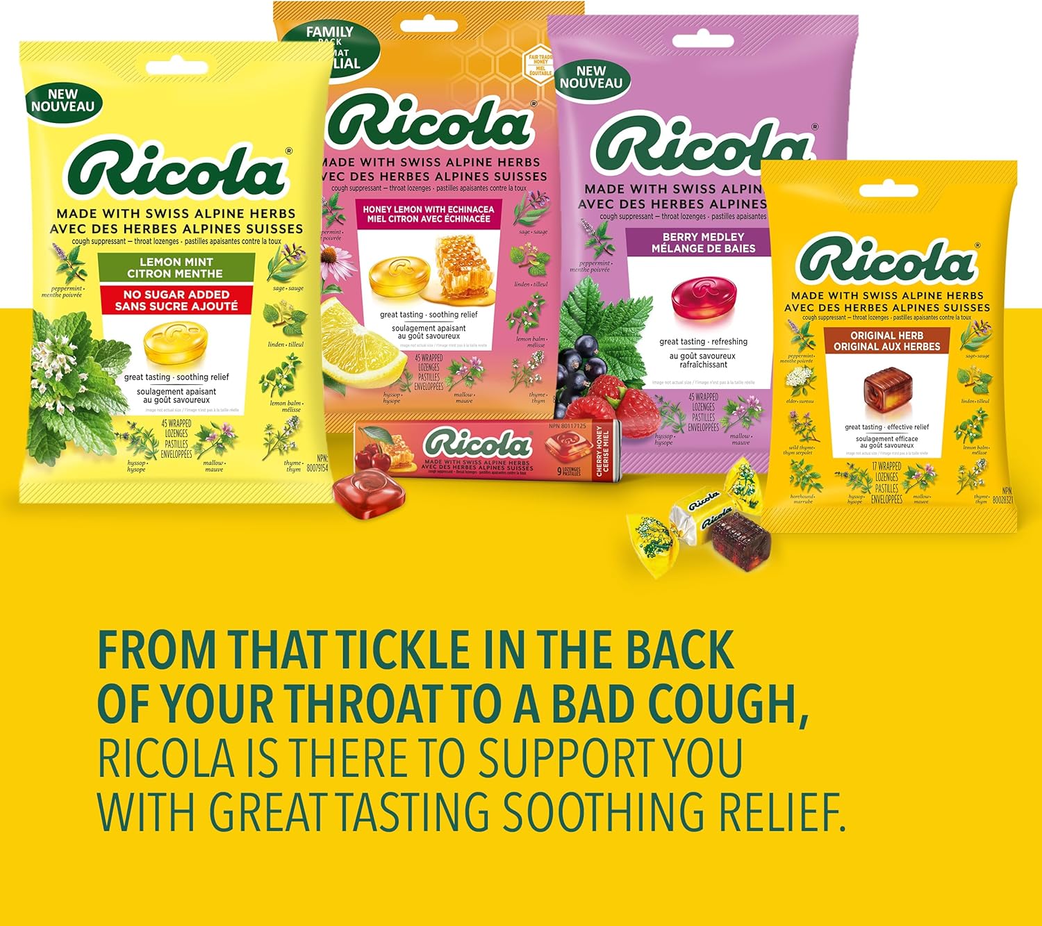 Cough Drops|Ricola|variety of flavours