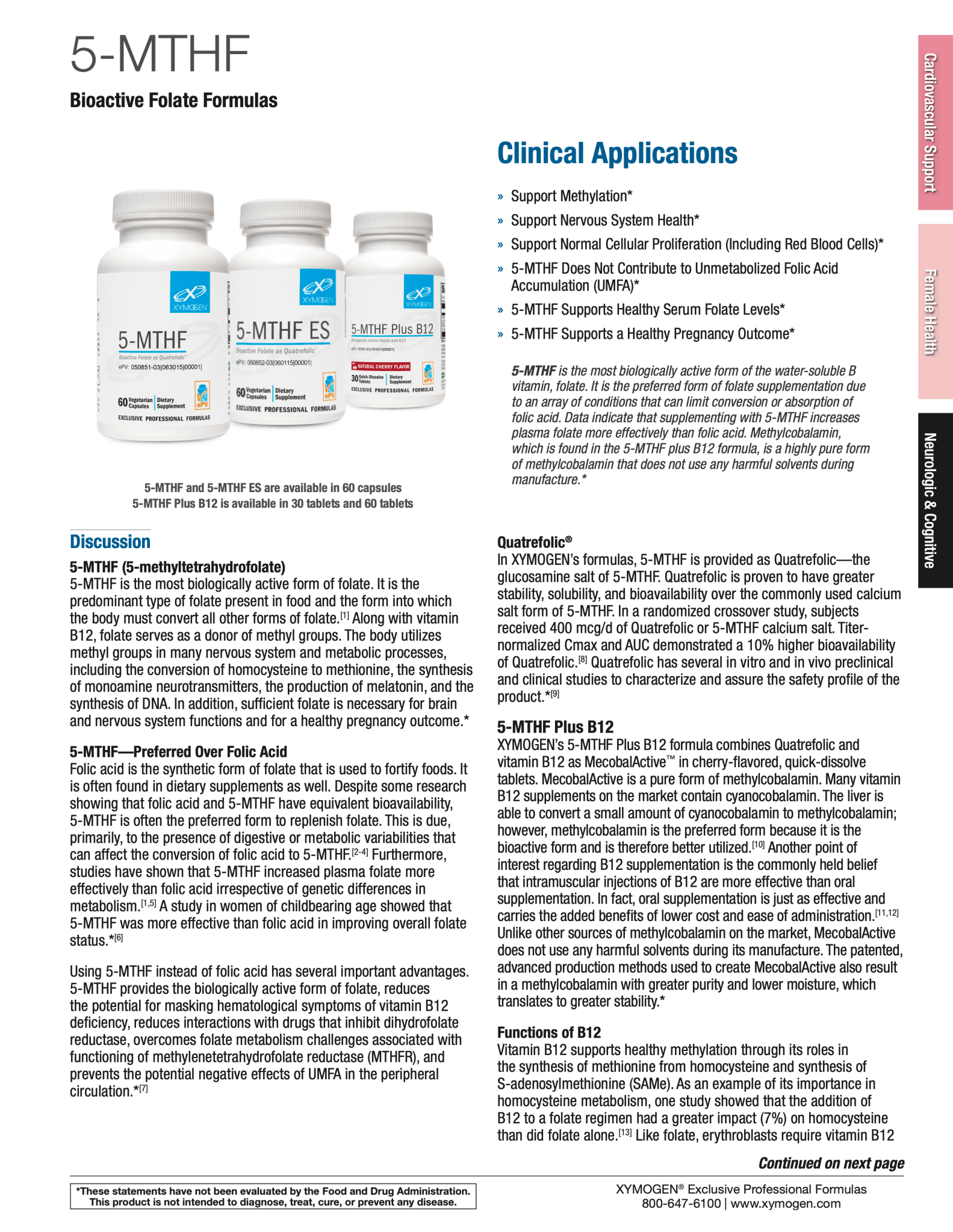 5-MTHF | Xymogen® | 60 Capsules - Coal Harbour Pharmacy