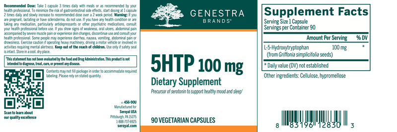 5HTP 100mg | Genestra Brands® | 90 Vegetarian Capsules - Coal Harbour Pharmacy