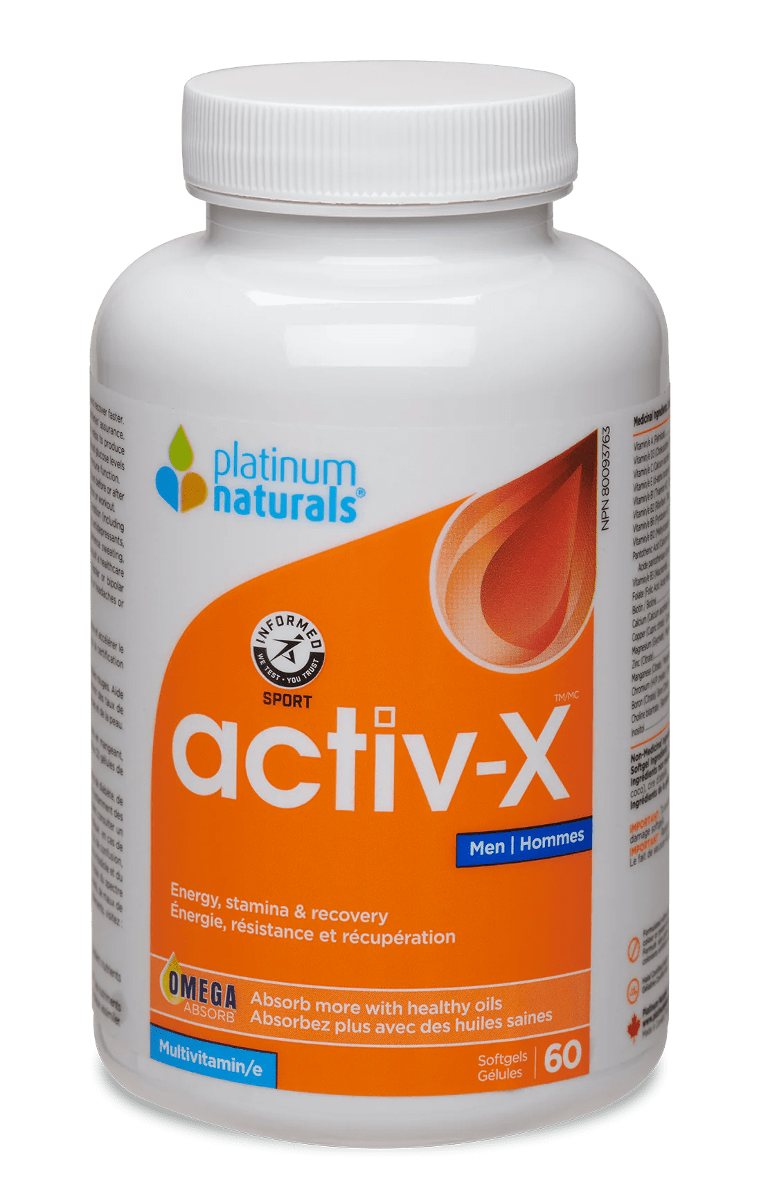activ-X for Men | Platinum Naturals® | 60 or 120 Softgels - Coal Harbour Pharmacy