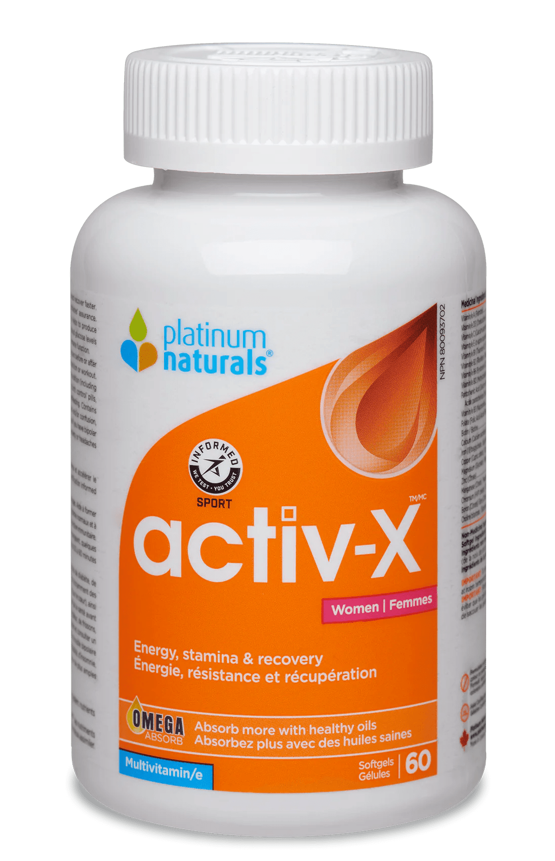 activ-X for Women | Platinum Naturals® | 60 or 120 Softgels - Coal Harbour Pharmacy
