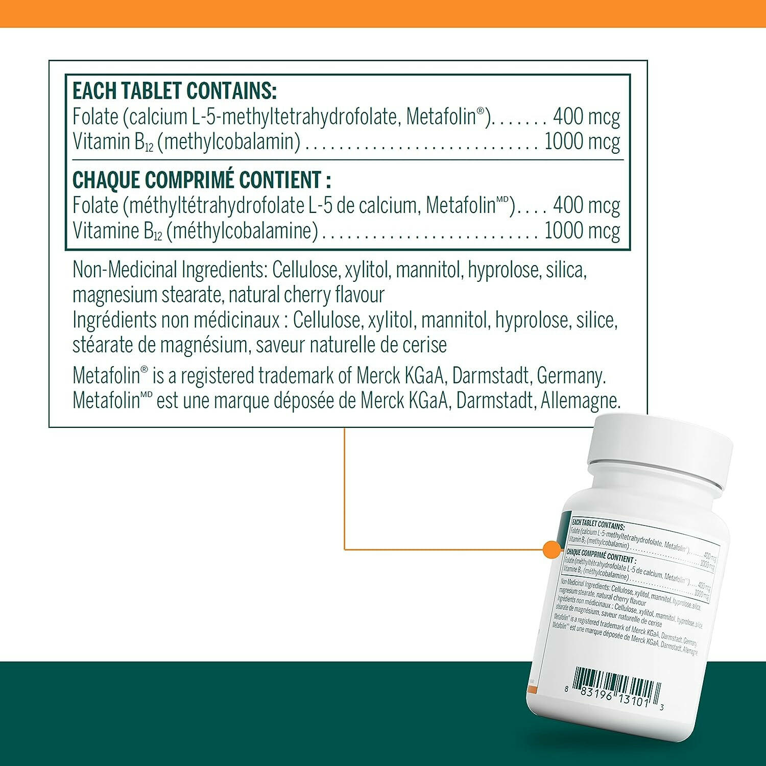 Active Chewable B12 with L-Methylfolate | Genestra Brands® | 60 Chewable Tablets - Coal Harbour Pharmacy