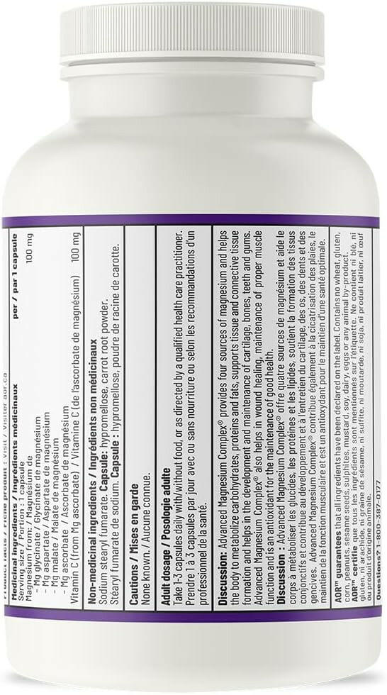 Advanced Magnesium Complex | AOR™ | 90 or 180 Capsules - Coal Harbour Pharmacy