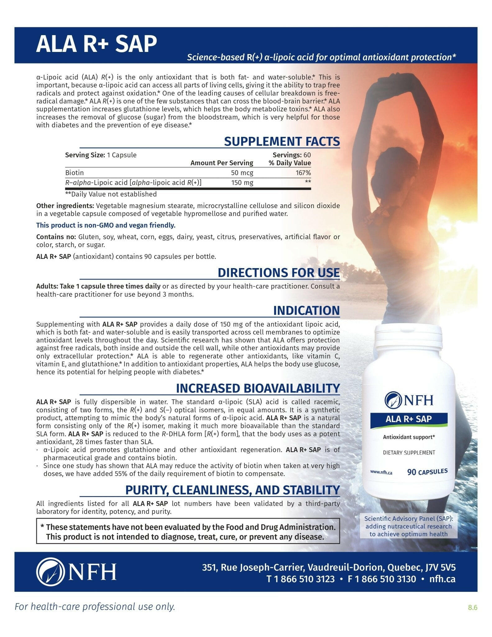 ALA R+ SAP | NFH | 90 Capsules - Coal Harbour Pharmacy