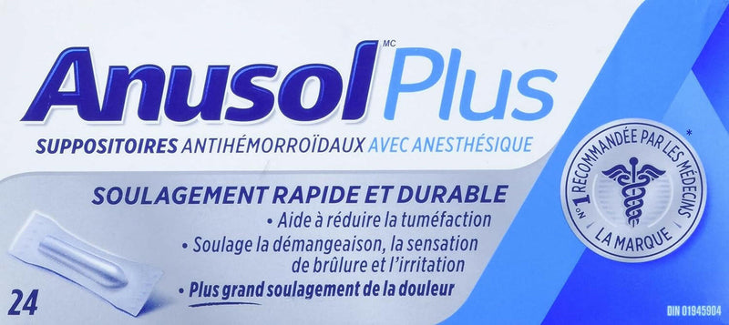 Anusol™ Plus Suppository | Anusol™ | 24 Hemorrhoidal Suppositories - Coal Harbour Pharmacy