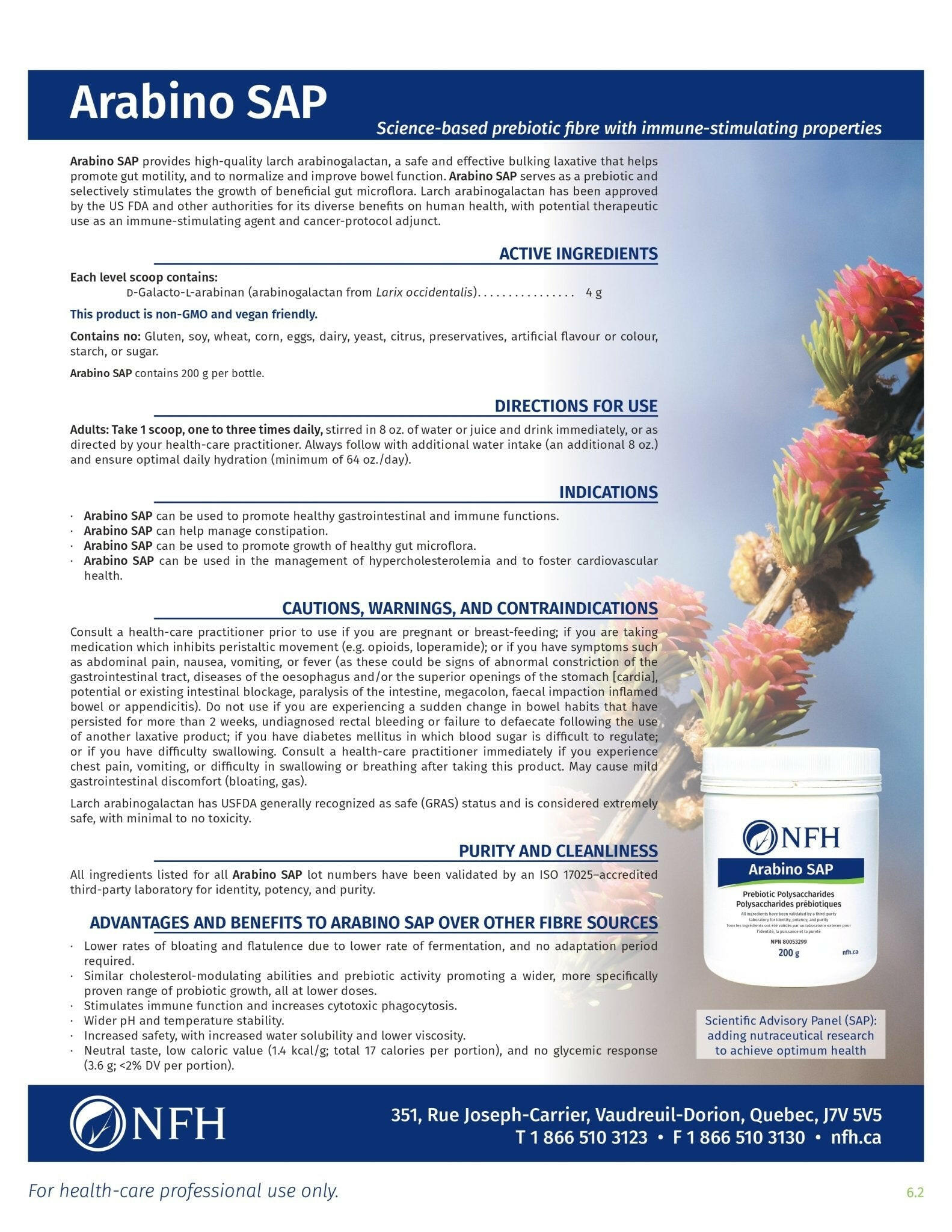 Arabino SAP Powder | NFH | 200g - Coal Harbour Pharmacy
