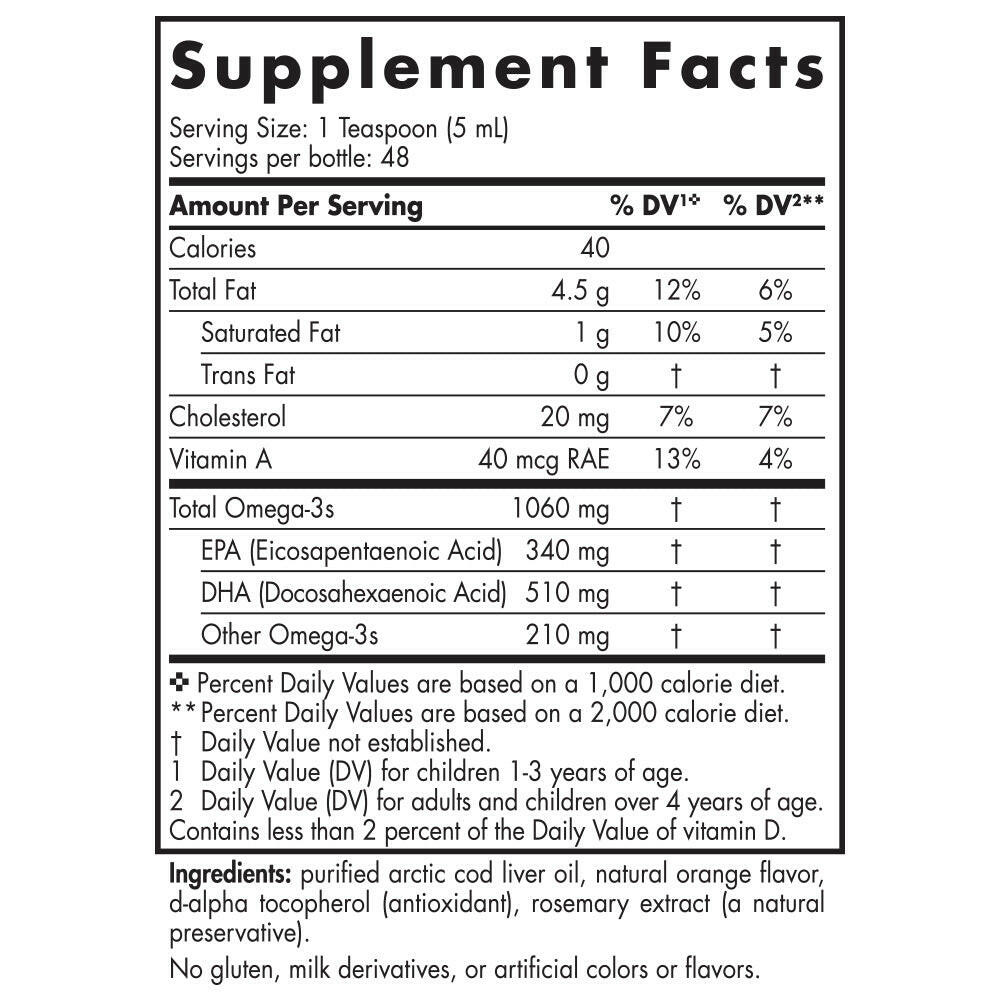 Arctic™ Cod Liver Oil Liquid | Nordic Naturals® | 273 mL (8 Ounces) - Coal Harbour Pharmacy