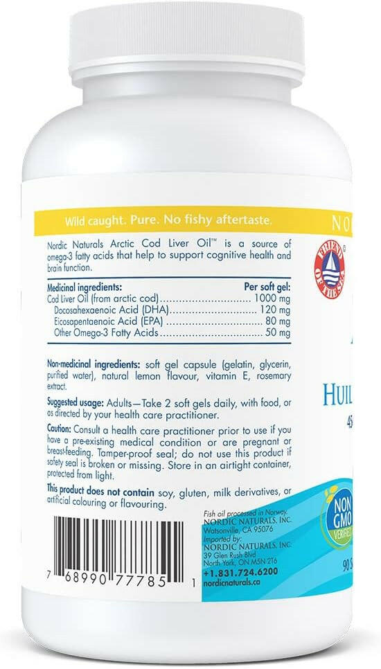 Arctic™ Cod Liver Oil | Nordic Naturals® | 90 Softgels - Coal Harbour Pharmacy