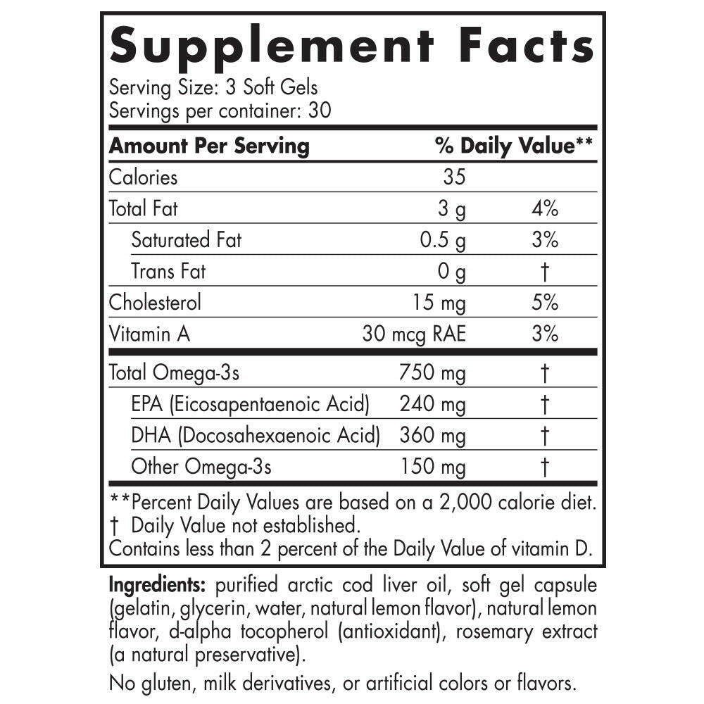 Arctic™ Cod Liver Oil | Nordic Naturals® | 90 Softgels - Coal Harbour Pharmacy