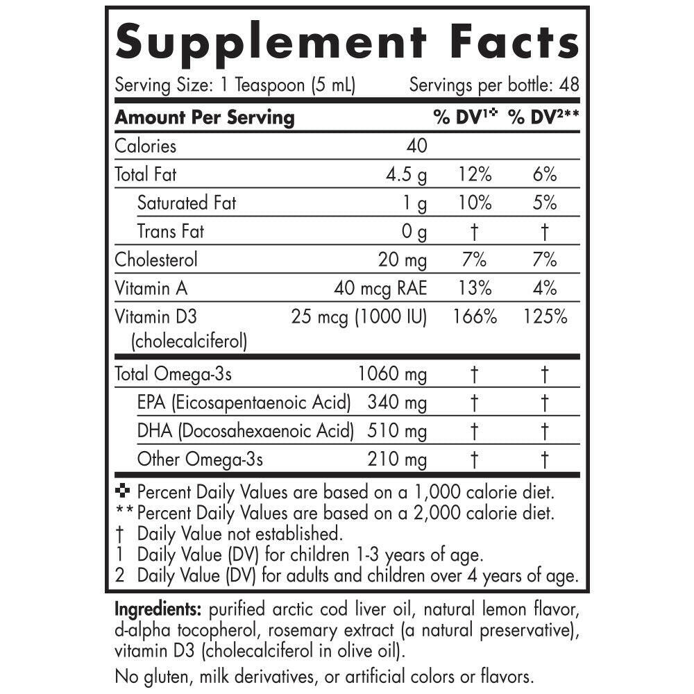 Arctic-D™ Cod Liver Oil Liquid | Nordic Naturals® | 273 mL (8 Ounces) - Coal Harbour Pharmacy