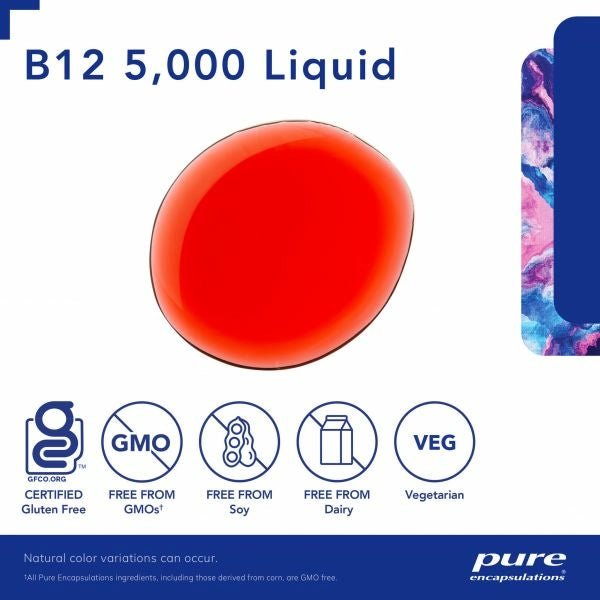 B12 5000 Liquid | Pure Encapsulations®| 30 mL Liquid - Coal Harbour Pharmacy